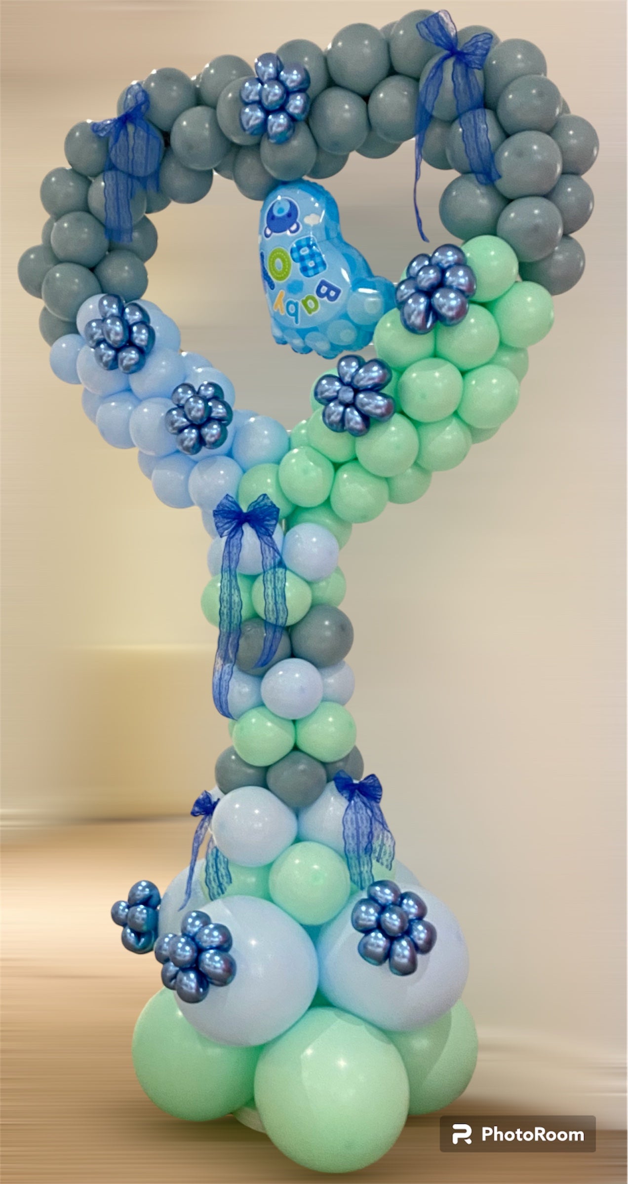 Baby Boy Balloon Heart Display – Sweet Baby Shower Decor