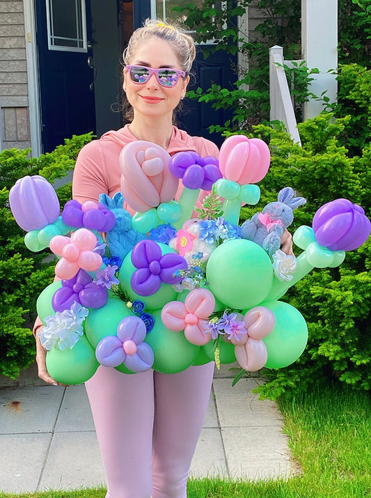 Whimsical Balloon Flower Garden Arrangement