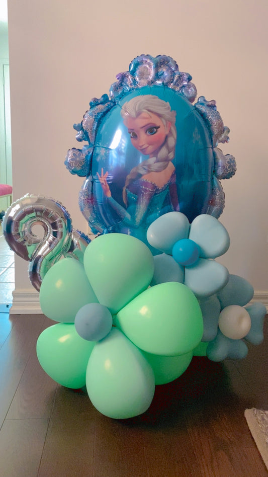 Frozen-Inspired Elsa Balloon Display for 8th Birthday