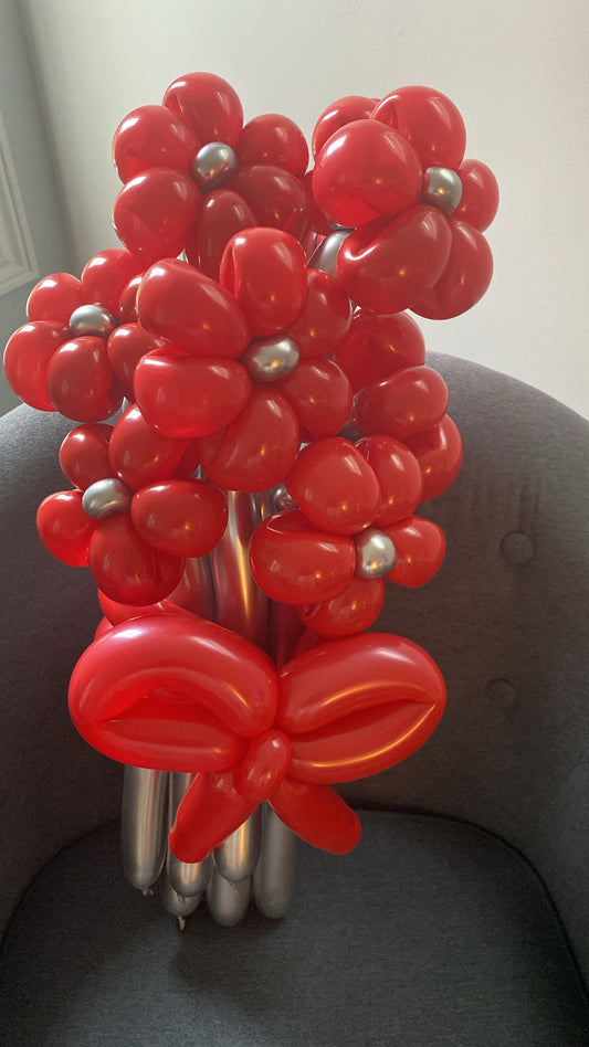 Bold Red Balloon Flower Bouquet
