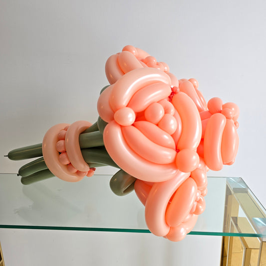Peach Pink Flower Bouquet | Custom Balloon Roses | Unique Balloon Gift | Anniversary Gift | Free Local Delivery
