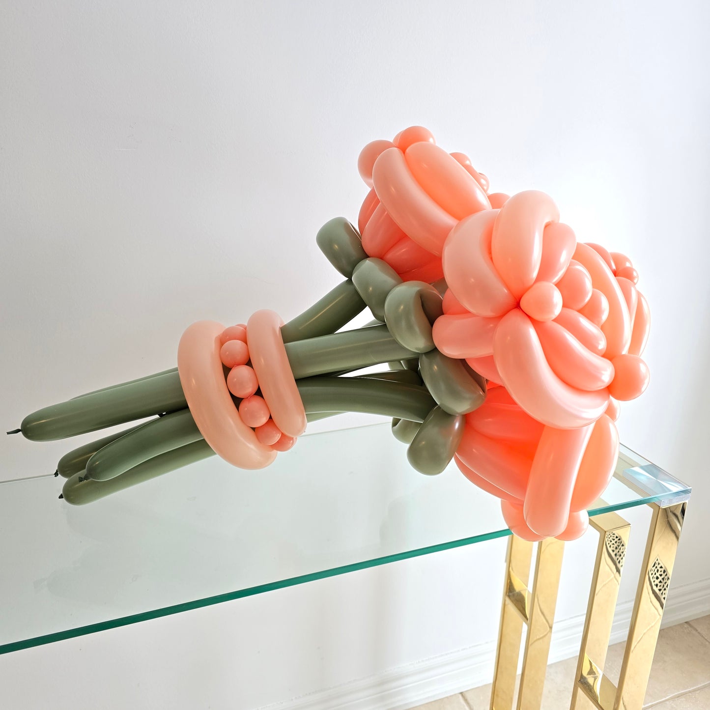 Peach Pink Flower Bouquet | Custom Balloon Roses | Unique Balloon Gift | Anniversary Gift | Free Local Delivery