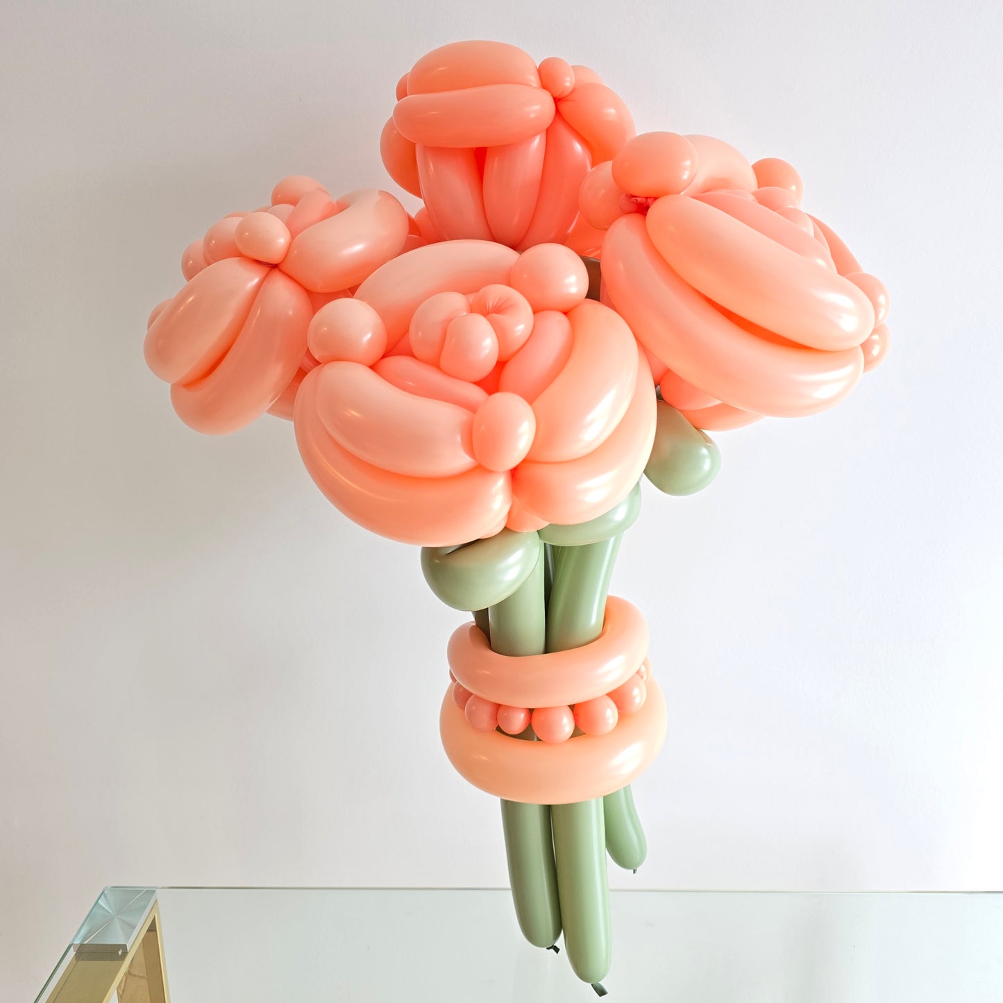 Peach Pink Flower Bouquet | Custom Balloon Roses | Unique Balloon Gift | Anniversary Gift | Free Local Delivery