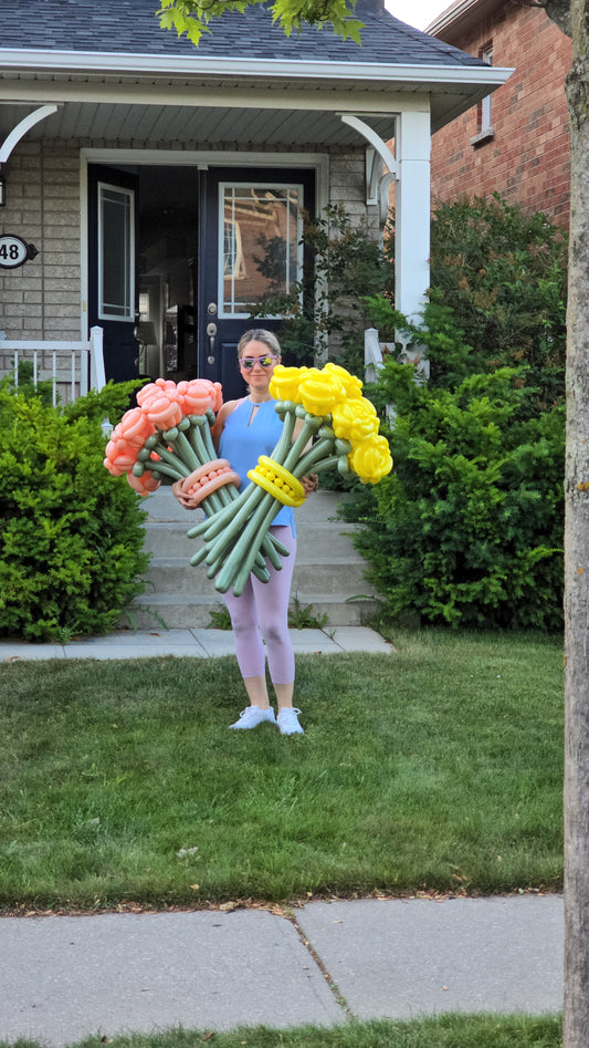 🌼 Sunshine & Peach Dreams Balloon Bouquets