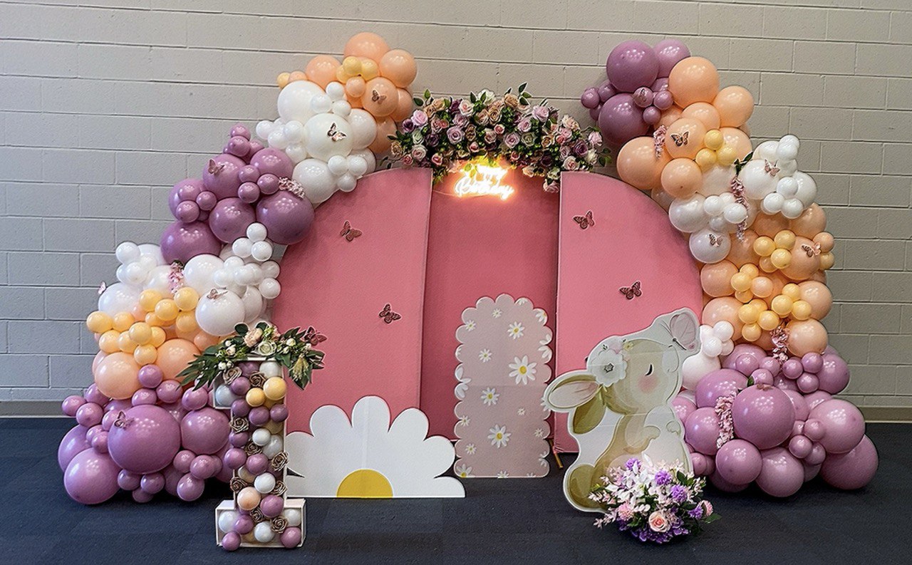 Enchanting Pastel Wonderland Balloon Garland Backdrop