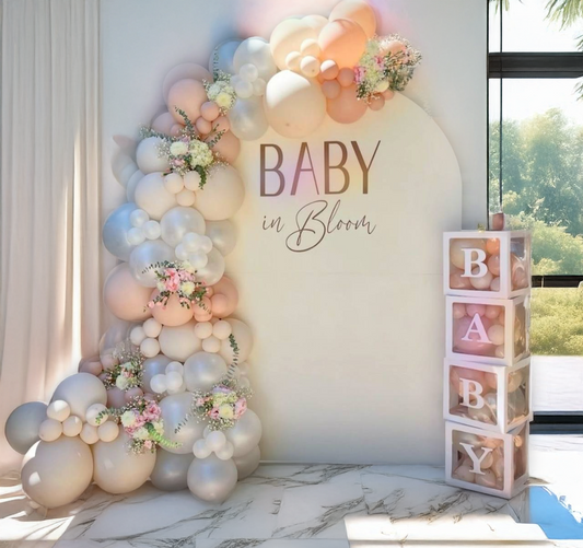 Baby in Bloom Luxury Balloon Backdrop