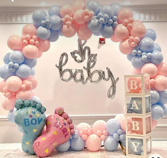 Elegant Gender Reveal Balloon Setup