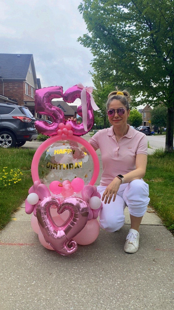 Playful Pink 53rd Birthday Balloon Arrangement