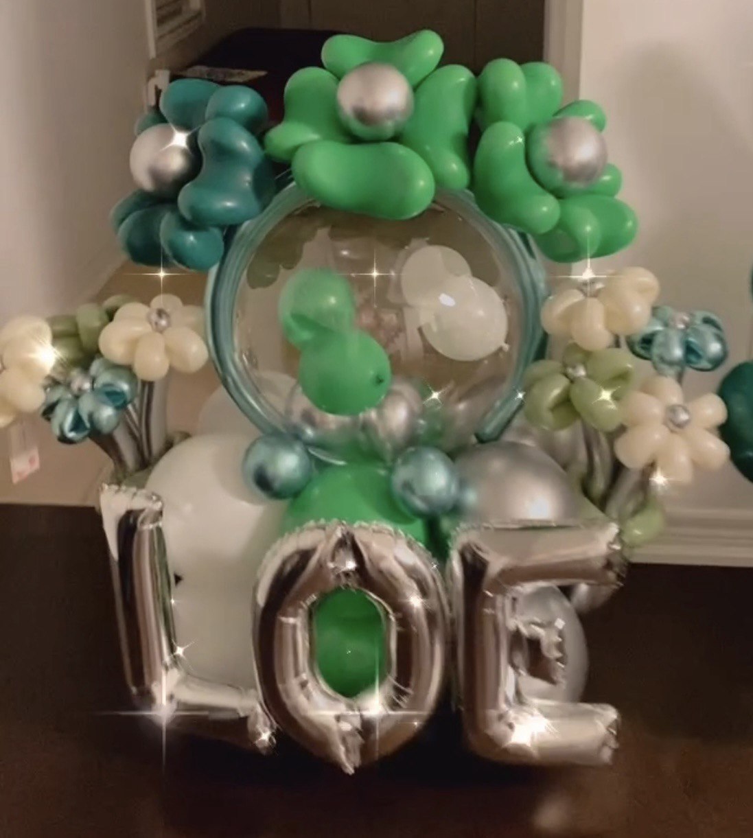 TD Bank League of Excellence Floral Balloon Centerpiece