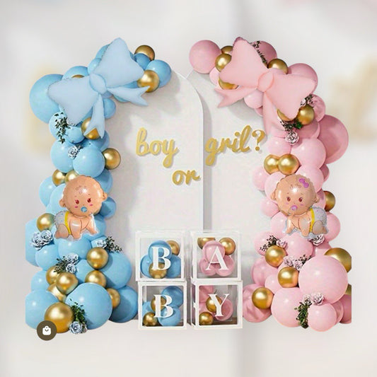 Elegant Gender Reveal Balloon Setup – Celebrate the Big Surprise!