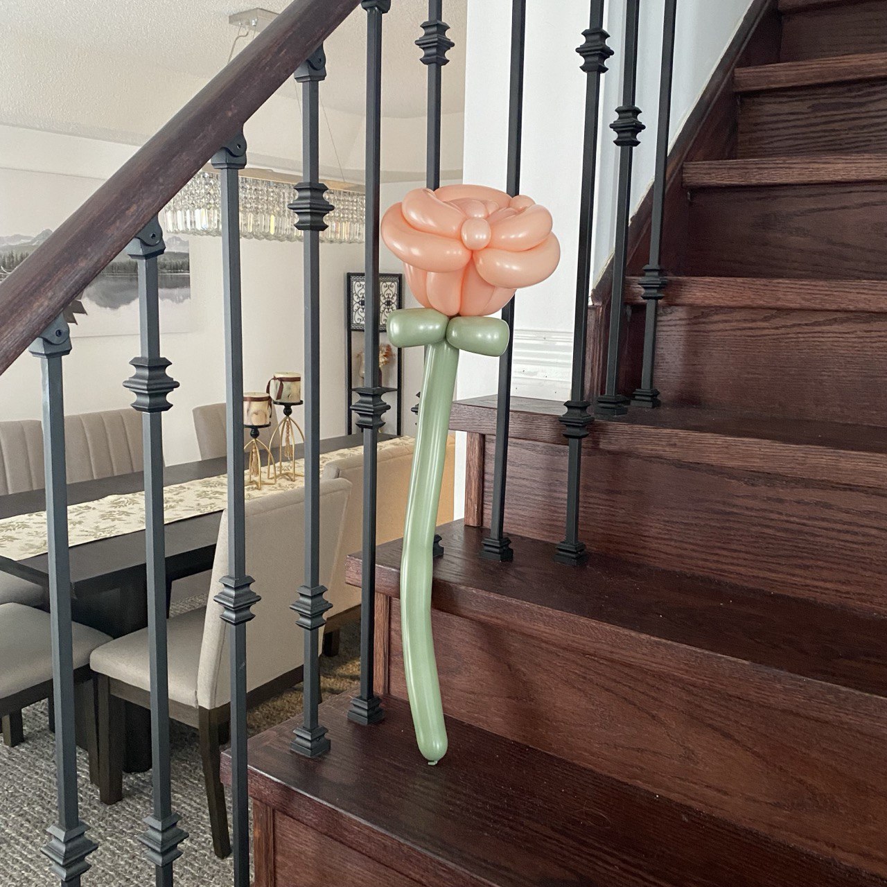 Peach Pink Flower Bouquet | Custom Balloon Roses | Unique Balloon Gift | Anniversary Gift | Free Local Delivery