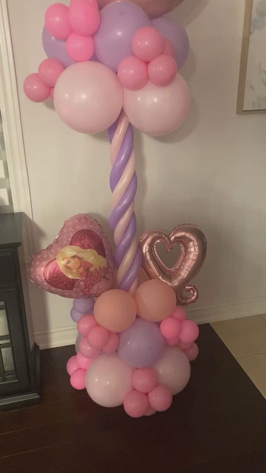 Barbie-Themed Twisted Balloon Tower