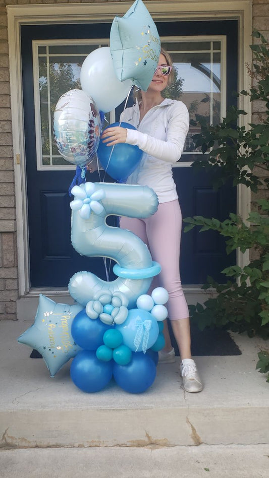 Frozen-Inspired 5th Birthday Balloon Arrangement