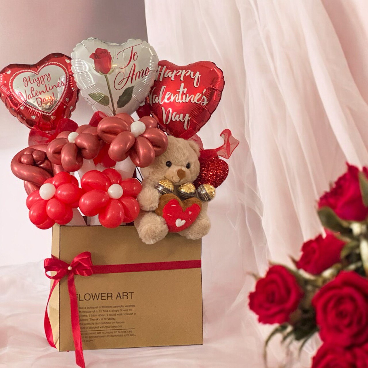 Valentine’s Day Balloon & Teddy Gift Box 🎁❤️